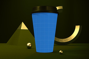 Golden Coffee Cup Mockup