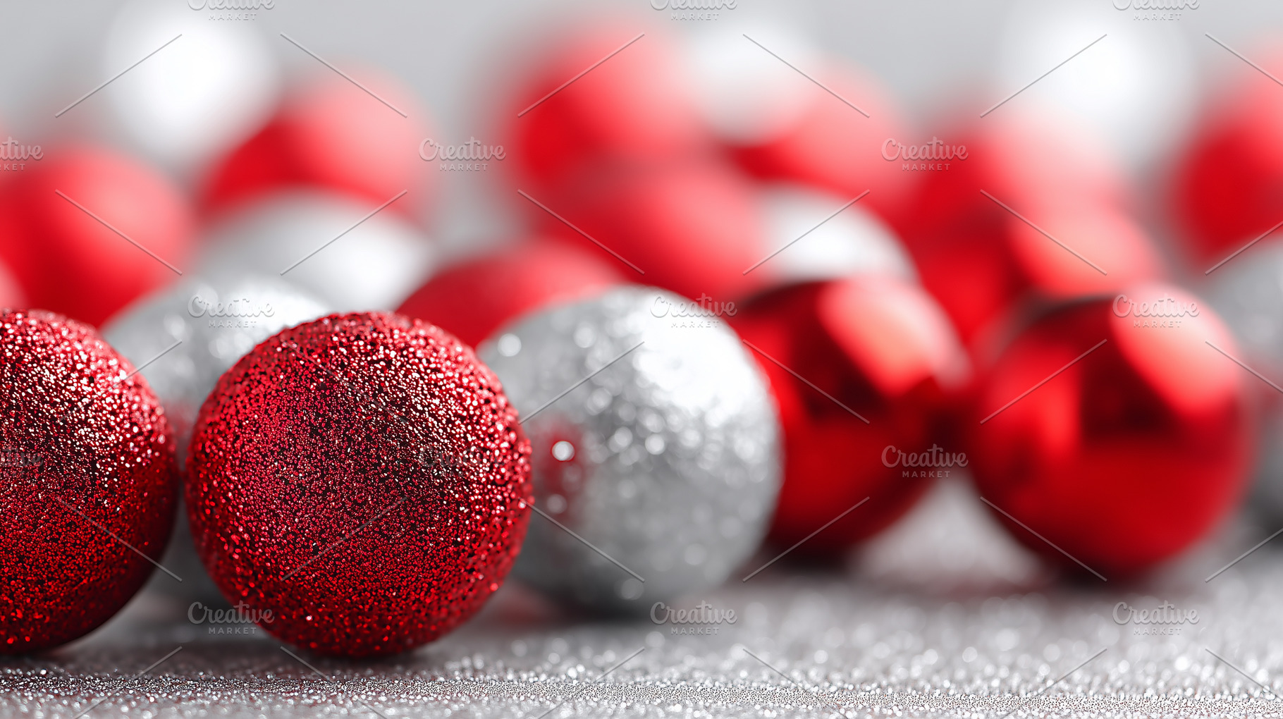 Red and silver Christmas baubles, a Holiday Photo by MistyDay