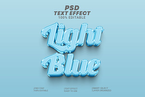 Light Blue Text Effect PSD File