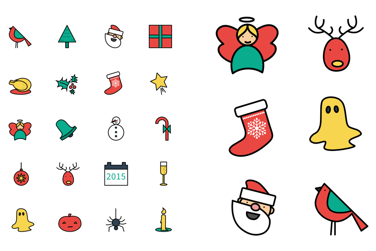 Flat Festive Icons & Vectors preview 2