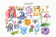 Watercolor Witchcraft Clipart, an Education Illustration by OllyKo Art (Thumbnail 4 of 8)