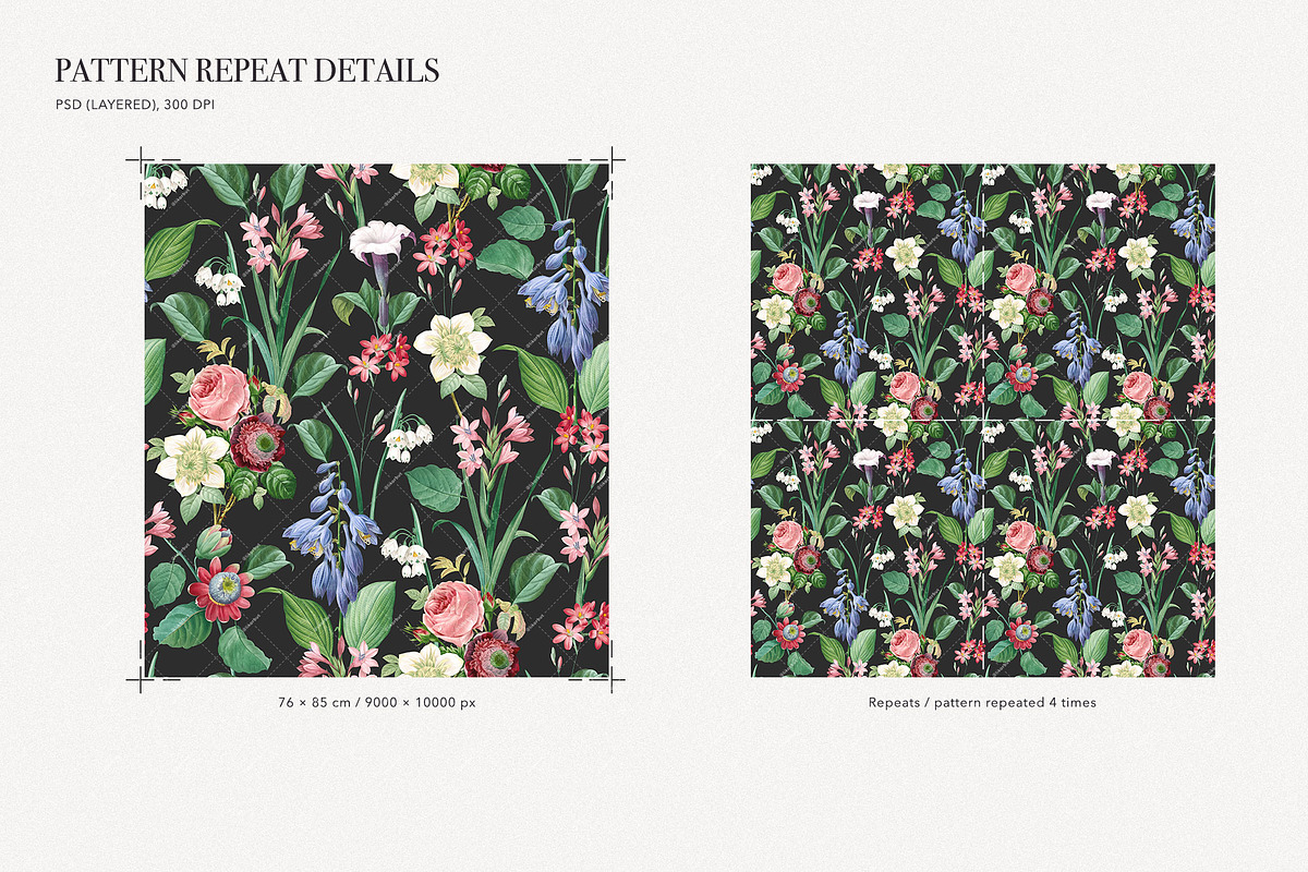 Vintage Elegant Floral Pattern, a Pattern Graphic by likorbut (Photo 3 of 8)