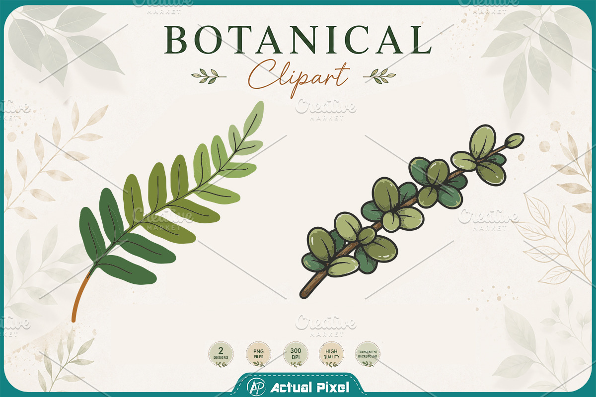 Boho Botanical Leaves Clipart Bundle, a Nature Photo by Actual Pixel (Photo 5 of 21)
