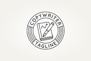 copywriter line art icon logo, a Branding & Logo Template by Blazybone (Thumbnail 1 of 2)