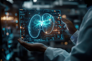 Doctor holding futuristic transparen, a Health & Medical Photo by Pixeness Studio