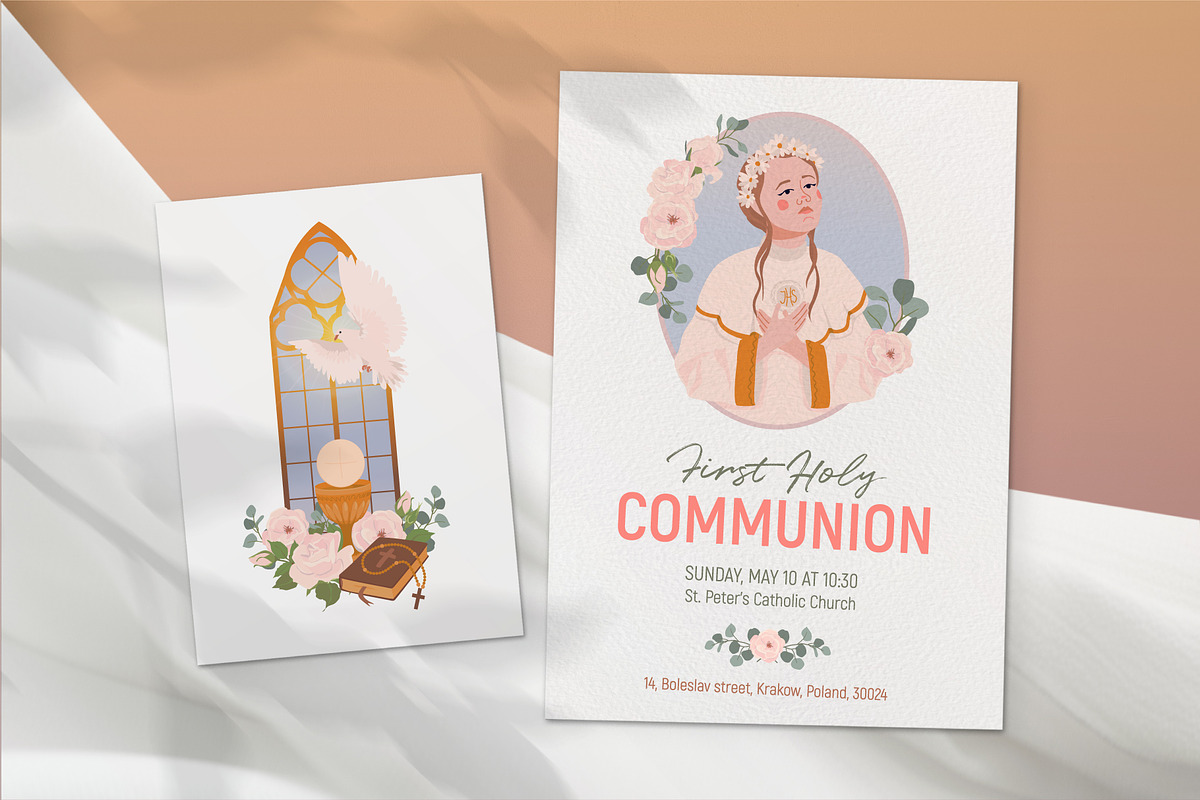 My First Communion. Vector Set, a Seasonal Illustration by Tata Pilip (Photo 4 of 10)