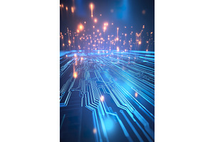 Futuristic circuit board with, an Object Illustration by Lermont51