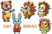 Forest School - Clip Art Set, an Animal Illustration by Mashamashastu (Thumbnail 2 of 9)