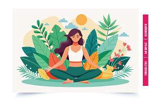 Forest Meditation Scene, an Illustration by Tanuart