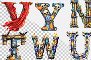 Halloween Alphabet Clipart Sublimati, an Animal Illustration by SVGArt (Thumbnail 2 of 9)