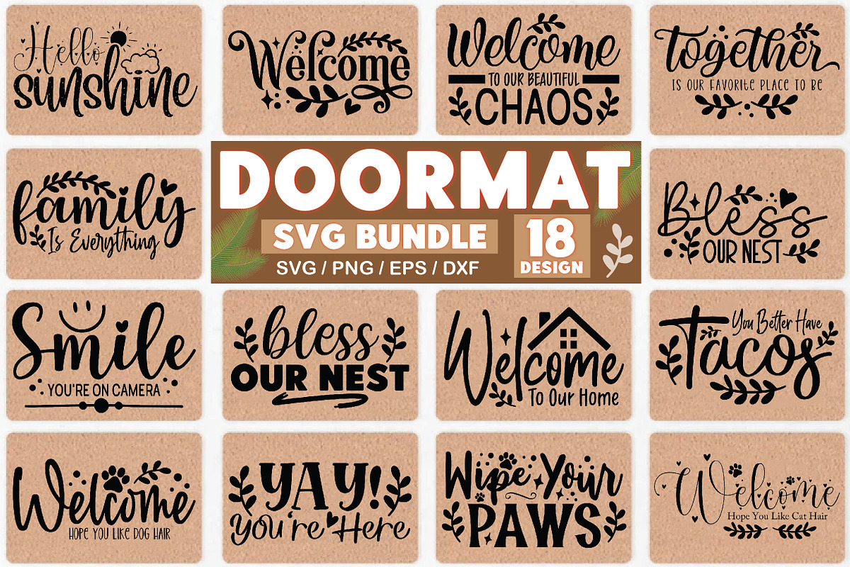 Doormat SVG Bundle, a Graphic by crafthome (Photo 1 of 20)