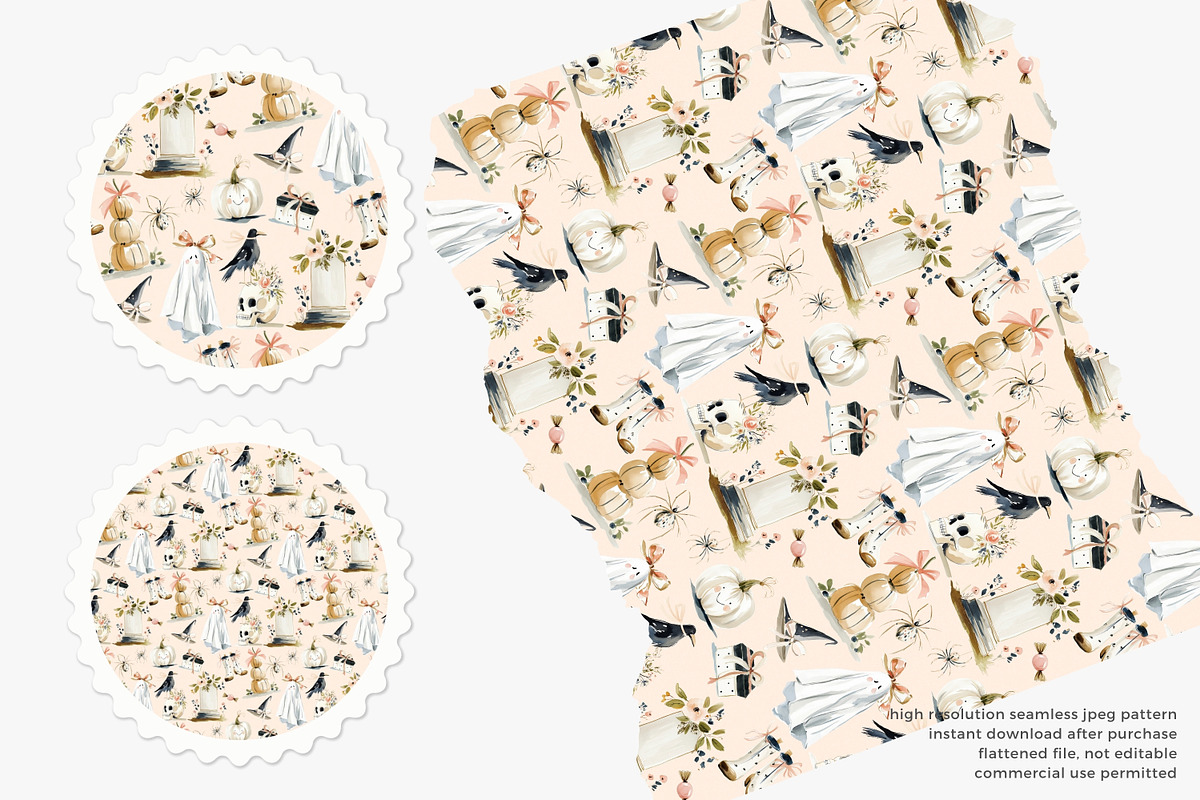 coquette halloween seamless pattern, a Pattern Graphic by Pink Studio Art (Photo 2 of 4)