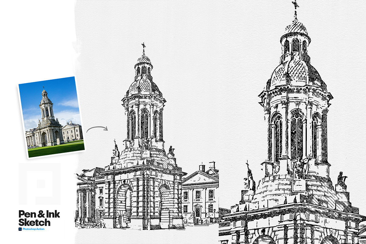 Pen and Ink Sketch Photoshop Action, an Action Add-On by Shovajit (Photo 11 of 17)