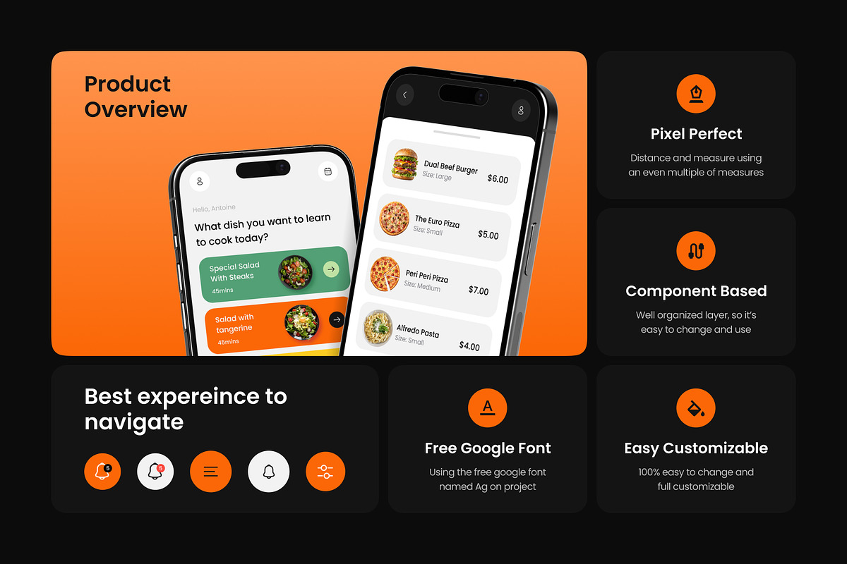 Yumgo – Food Delivery Mobile App UI, an UI Kit Template by Brickclay (Photo 2 of 19)