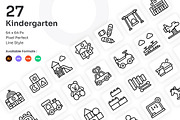 Kindergarten Icons Set - Line, an Outline Icon by Kmg Design (Thumbnail 1 of 2)