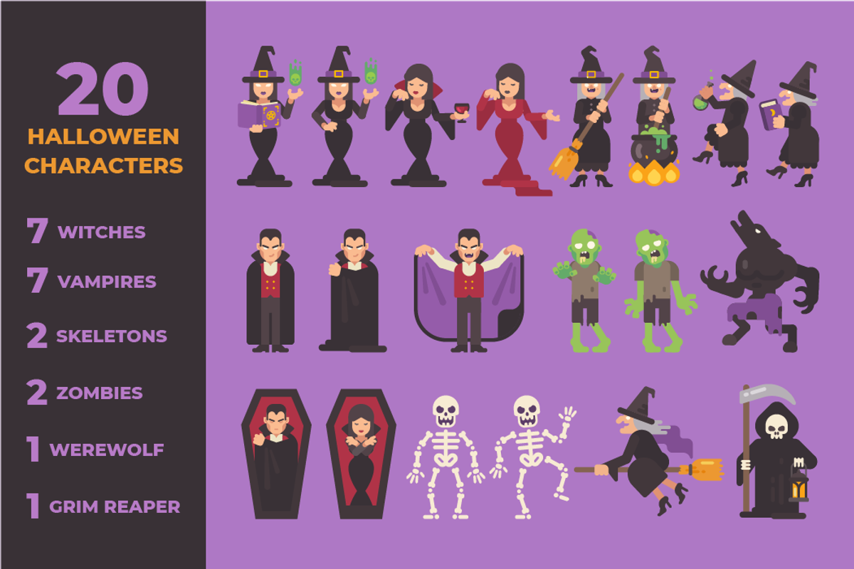 Halloween characters & scenes, an Illustration by Ivan Dubovik (Photo 2 of 15)