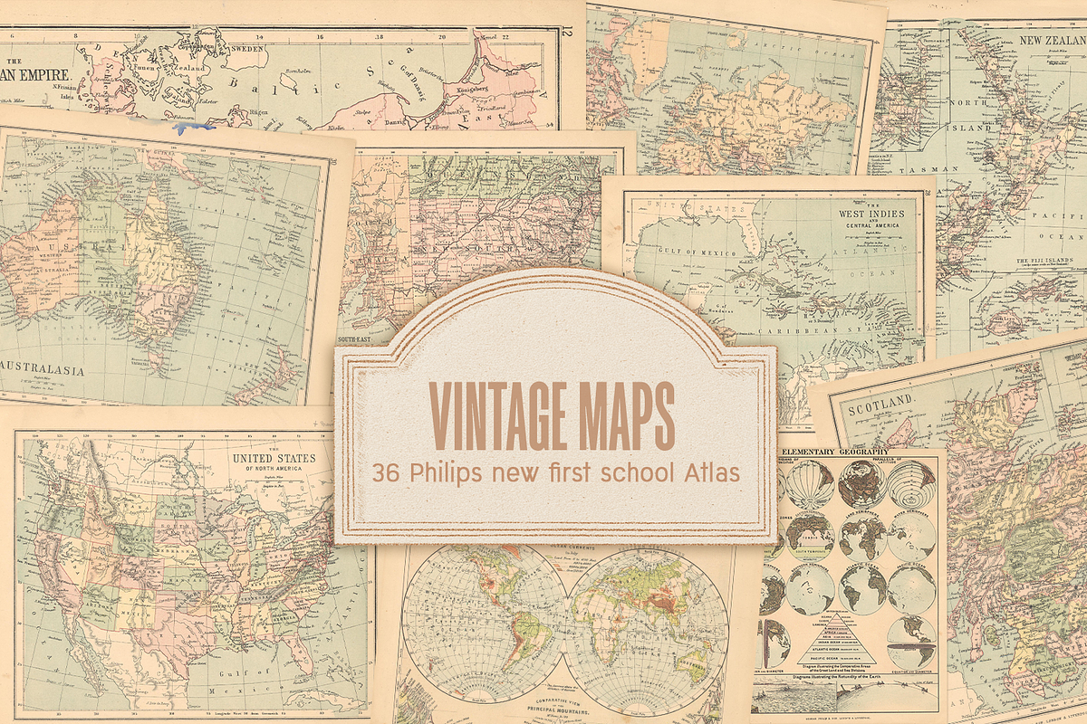 500+ Vintage Maps, an Object Graphic by Lilithcollageart (Photo 7 of 14)