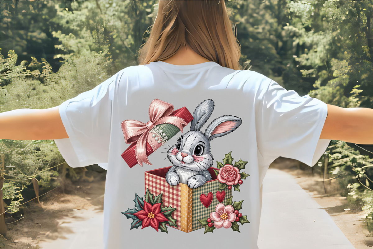 Faux Embroidery Bunny in a Gift Box, an Illustration by CrexoraLab (Photo 4 of 6)