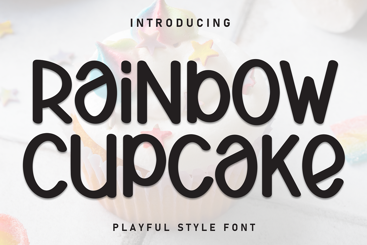 Rainbow Cupcake | Script Font, a Script Font by Scratchones (Photo 1 of 8)