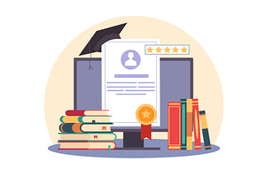 Online education. Distance learning, an Object Illustration by YummyBuum