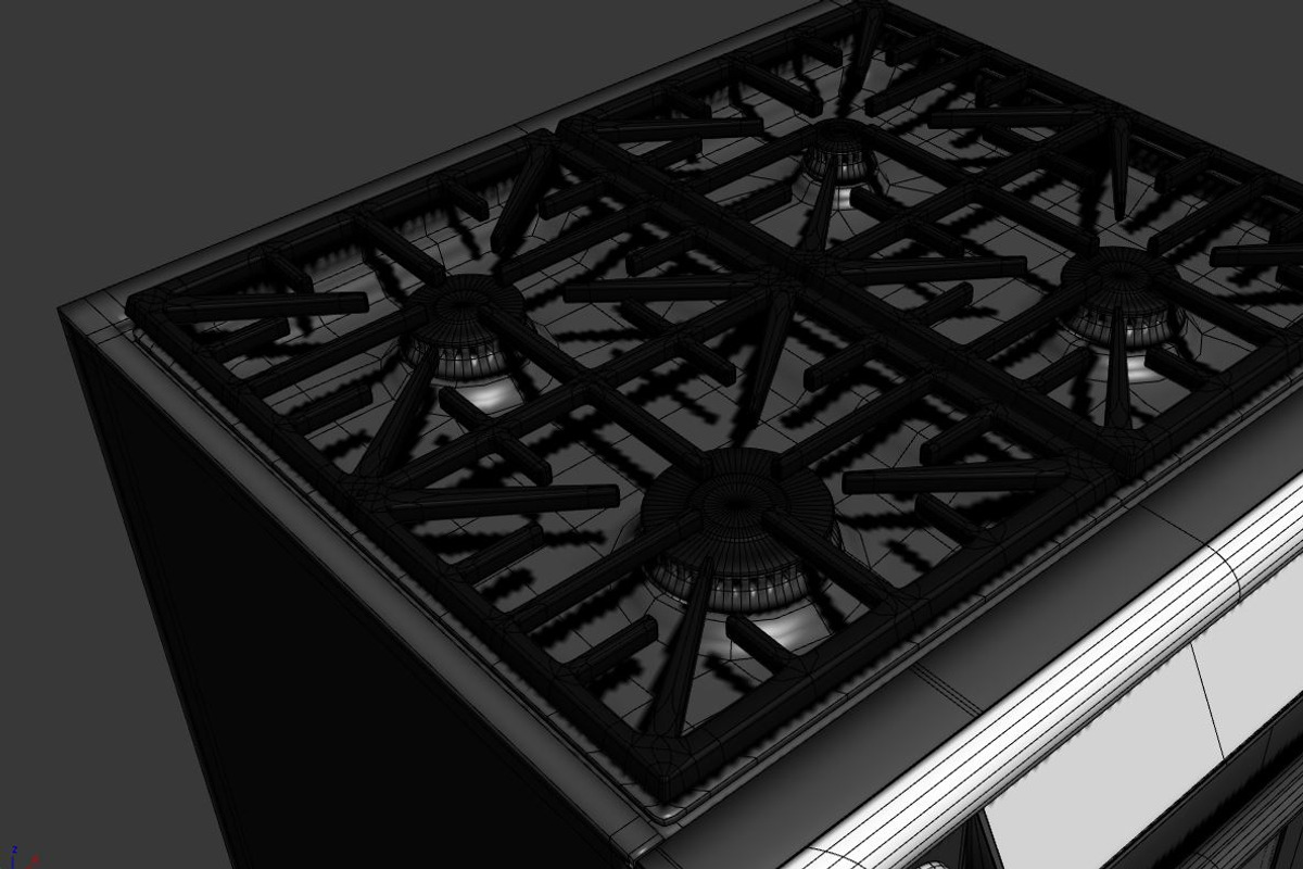 30 inch gas range cooker, a Furniture 3D Model by kjpargeterimages (Photo 14 of 15)