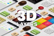 3D Layers, a Brushes & More by SparkleStock (Thumbnail 1 of 5)