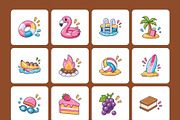 100 Summer Flat Icons, an Emoji Icon by Vectors Market (Thumbnail 11 of 11)