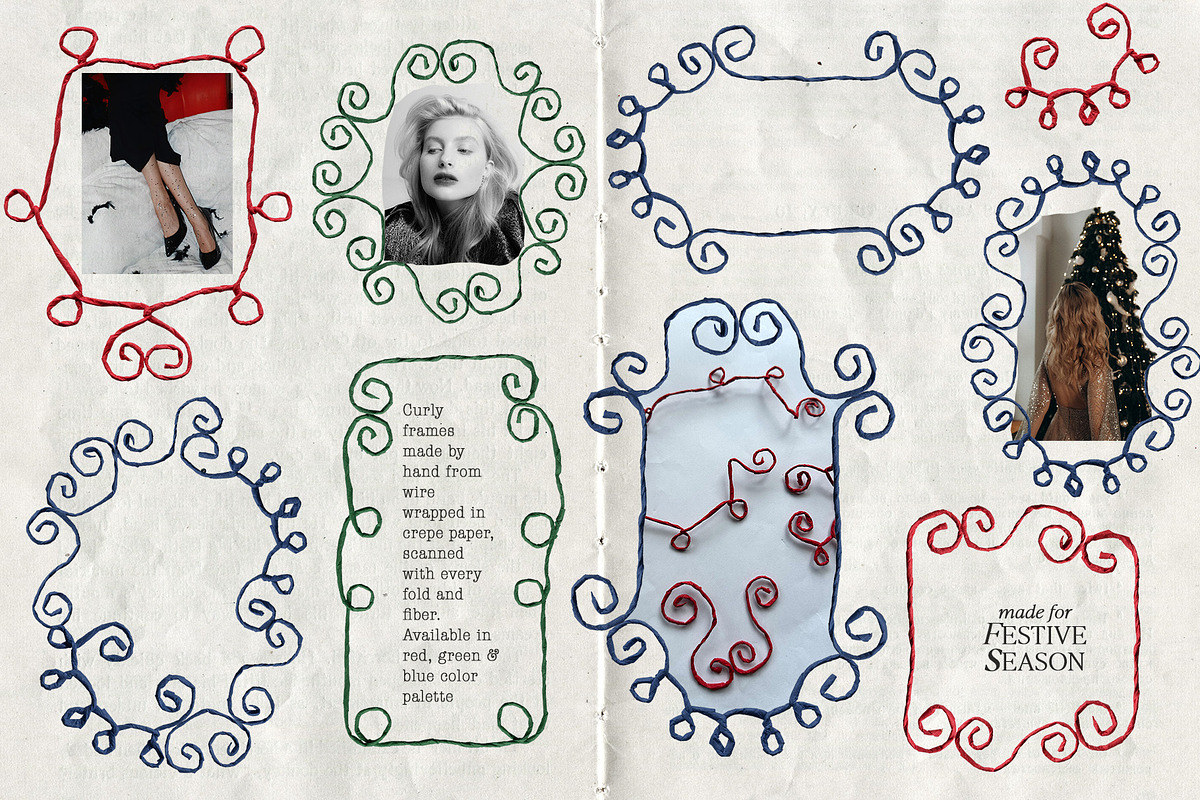 Christmas collage backgrounds frames, an Object Graphic by Yuliya Derbisheva (Photo 10 of 15)