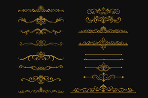 Elegant Ornate Golden Designs, a Decorative Illustration by Saba Vector