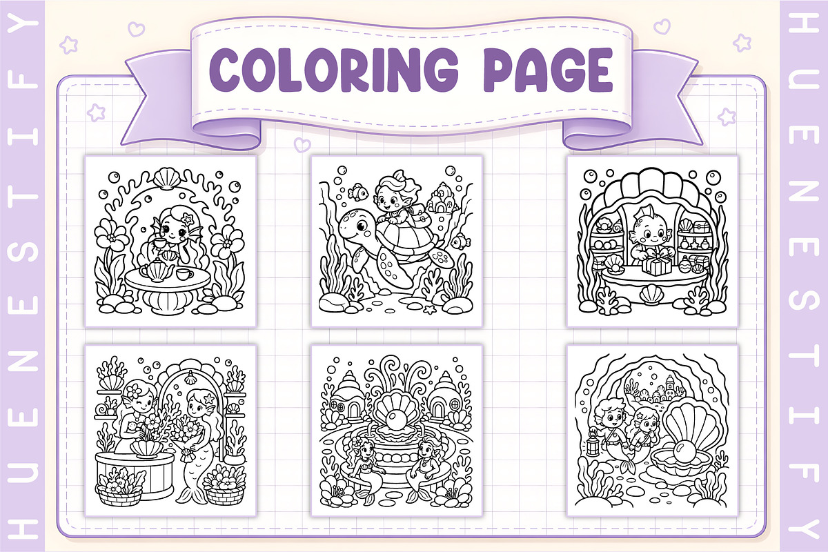 Underwater Dreams Coloring Book, a Decorative Illustration by HueNestify (Photo 2 of 4)