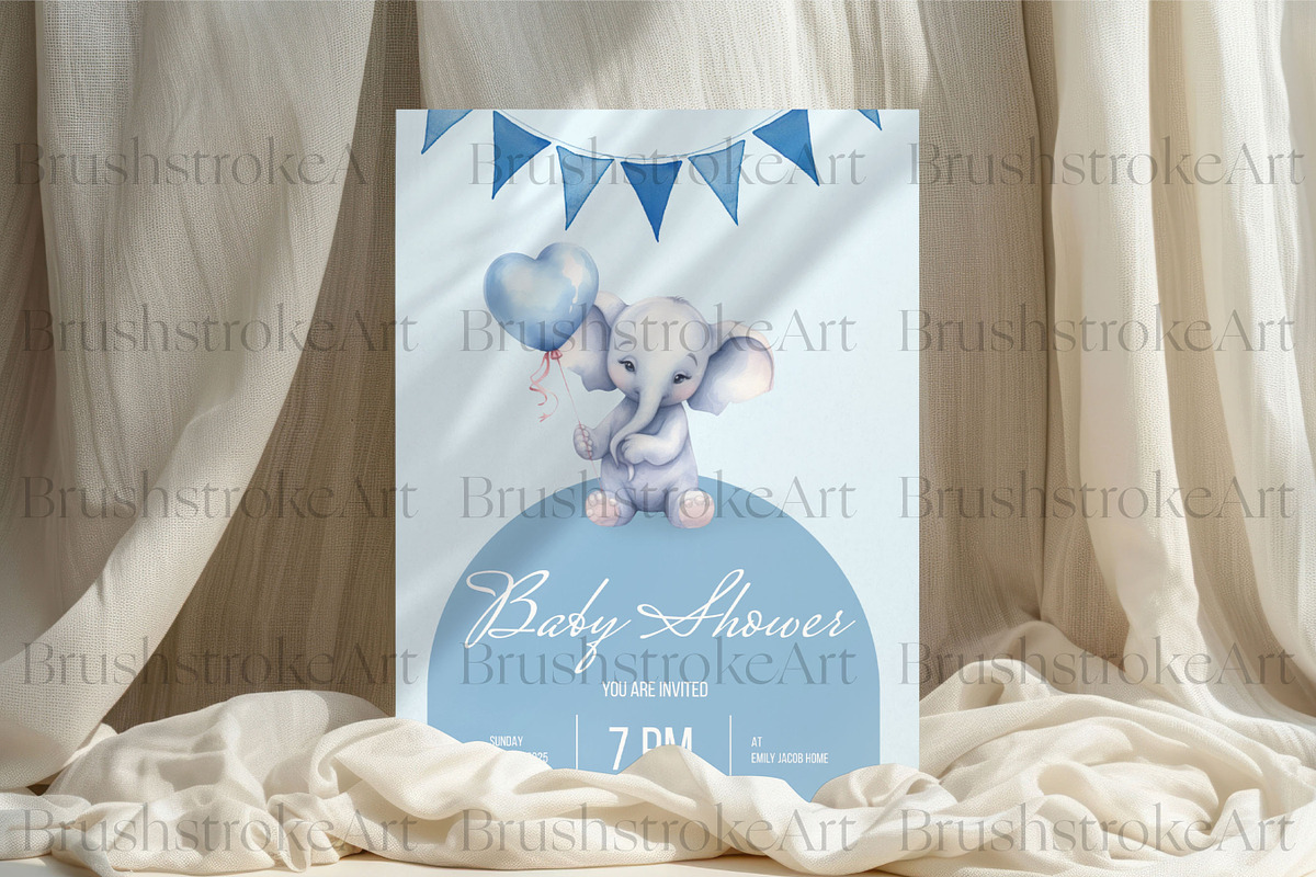Blue Baby Shower Clipart, Its a Boy, a Decorative Illustration by BrushstrokeArtGB (Photo 8 of 9)