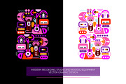 2 Options Of Recording Studio Design, an Illustration by danjazzia (Thumbnail 1 of 3)