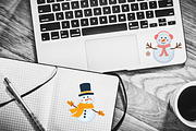 Cute snowmen set, a Seasonal Illustration by JulyGart (Thumbnail 3 of 5)