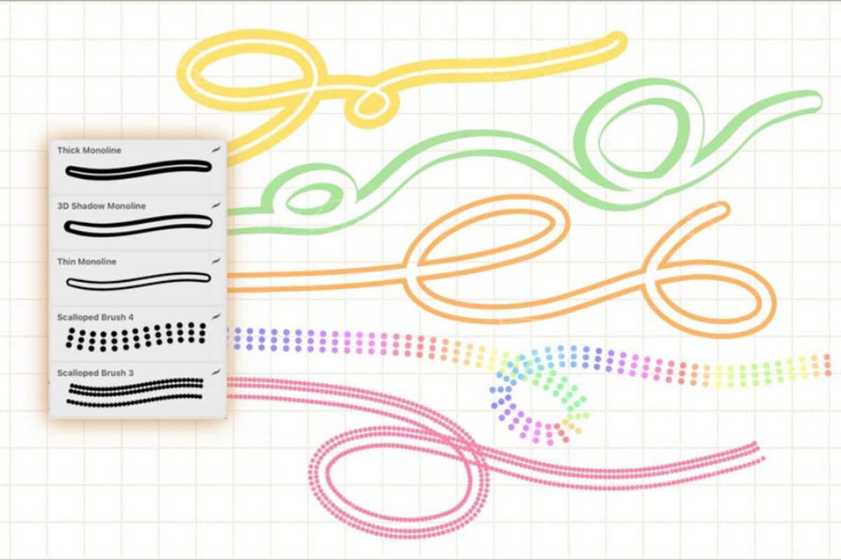 25 Procreate Lettering Brushes Set, a Brush Add-On by LiuBi Art (Photo 2 of 6)