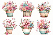 Whimsical Spring Flower pot Clipart, an Illustration by Designworld (Thumbnail 3 of 8)