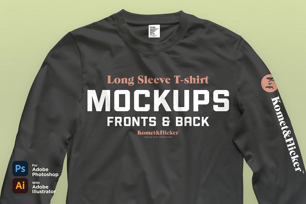 Long Sleeve T-shirt Mockups, a Shirt Mockup by Komet & Flicker (Photo 1 of 12)