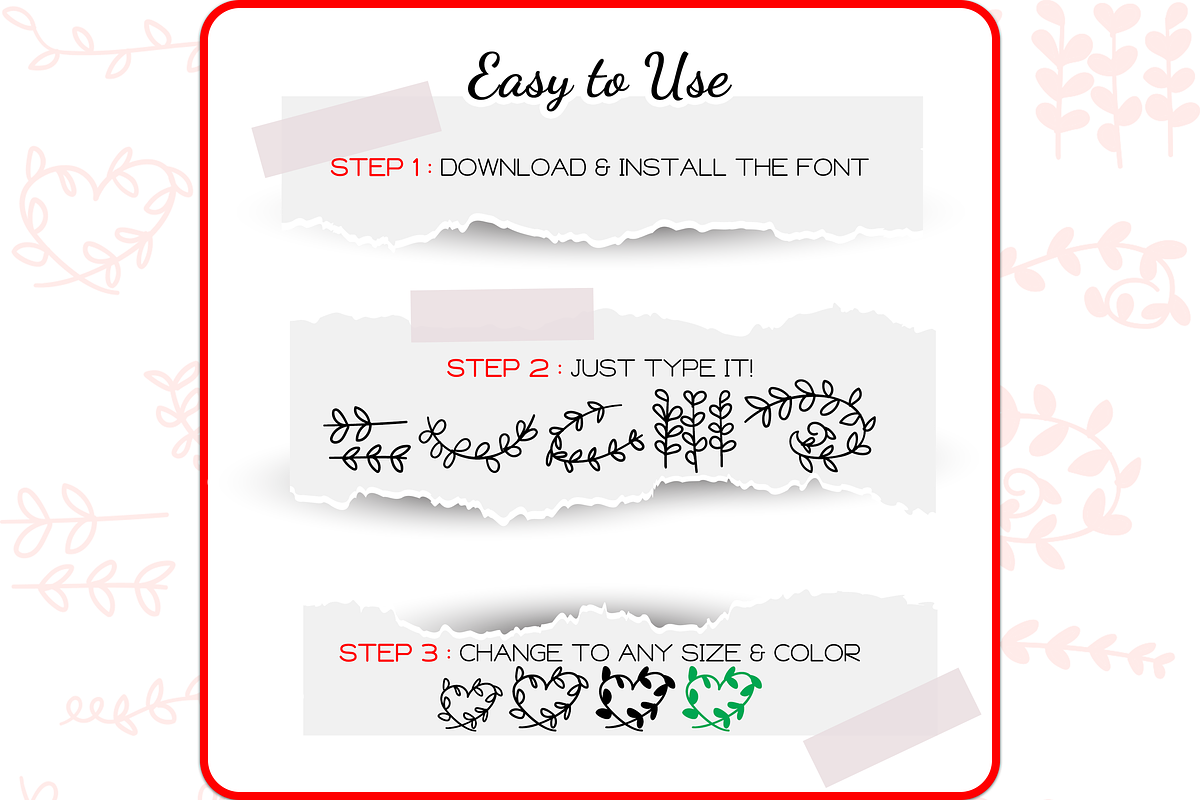Vine Doodles - Dingbats Font, a Symbol Font by WADLEN (Photo 4 of 7)