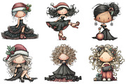 Watercolor Glam Christmas Girl, an Illustration by DreamArtGraphic (Thumbnail 5 of 5)