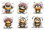 Funny Summer Bee Clipart, an Illustration by Dream Creation (Thumbnail 5 of 8)