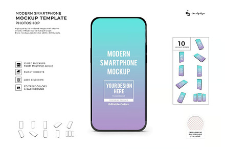 Modern Smartphone Mockup Template, an Android Mockup by DesignRushMarket