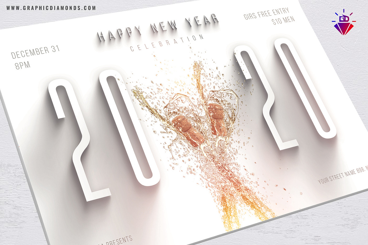 NYE Celebration Flyer, a Flyer Template by GraphicDiamonds (Photo 1 of 6)