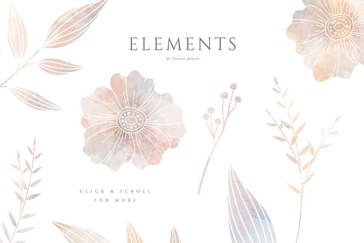 MISTY - Floral Graphics and Monogram, an Illustration by Euonia Meraki (Photo 6 of 16)