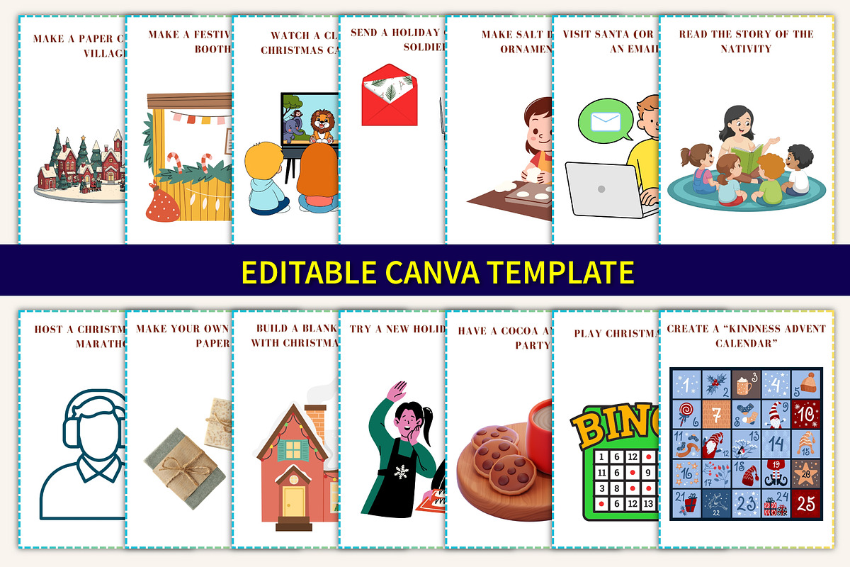 Christmas Advent Activity Cards, a Stationery Template by Designmela01 (Photo 2 of 10)