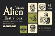 Vintage Alien Illustration Set, a Technology Illustration by Prosymbols (Thumbnail 1 of 10)