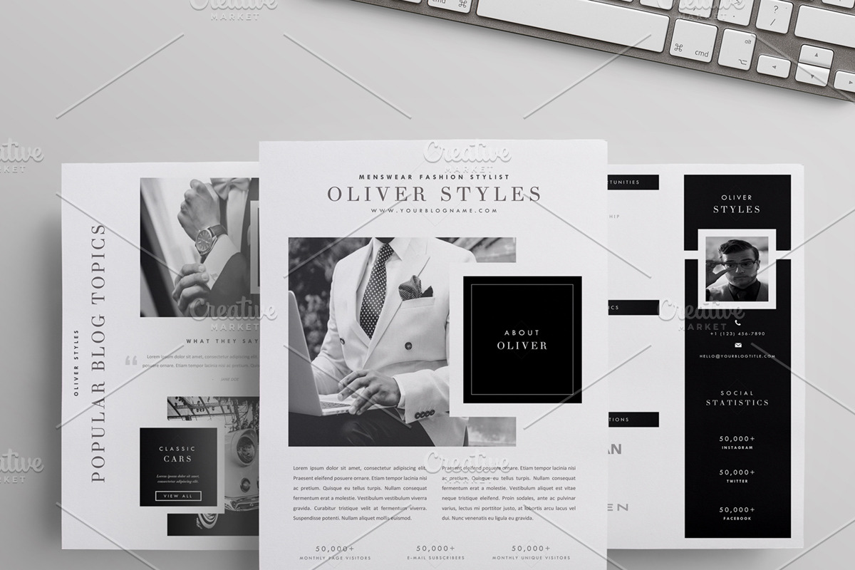 Media/Press Kit | 3 Pages, a Stationery Template by Blogger Kit Co. (Photo 2 of 6)