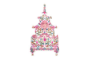 Patterned Pagoda - Pink Pattern Mix