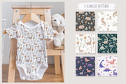 CuteDino clipart, patterns & posters, an Animal Illustration by Nadezhda Mikhailova (Thumbnail 6 of 14)