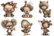 Whimsical New Year Animal Clipart, an Illustration by Craft Nest (Thumbnail 5 of 8)