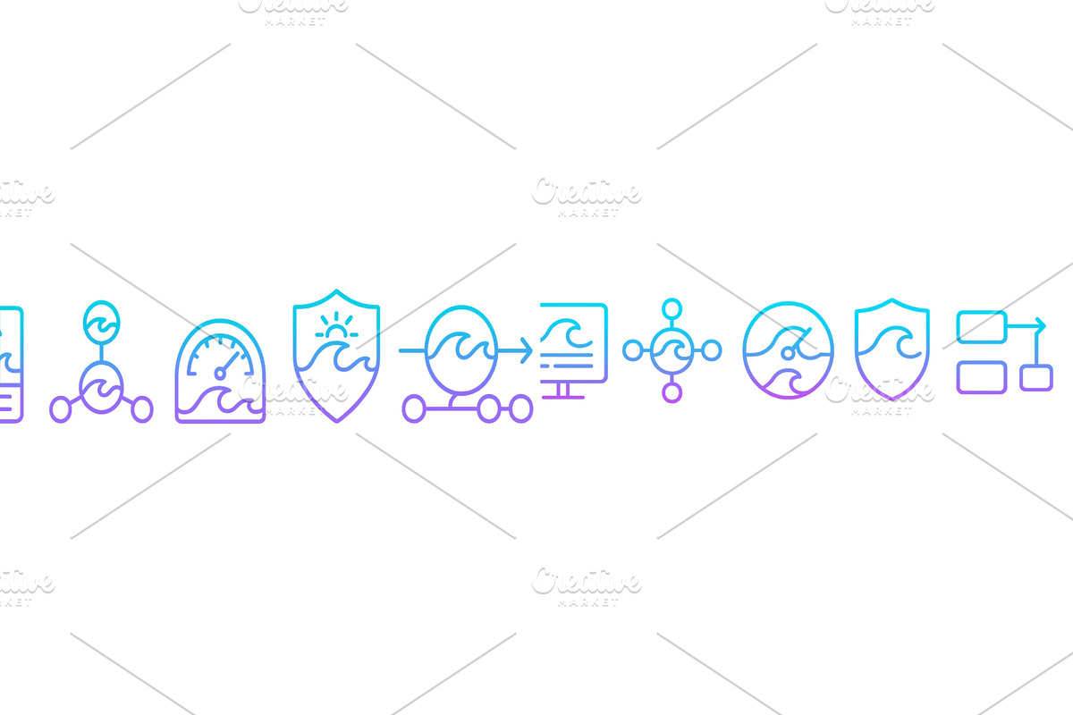 Colorful digital wave icons, an Illustration by ZinetroN