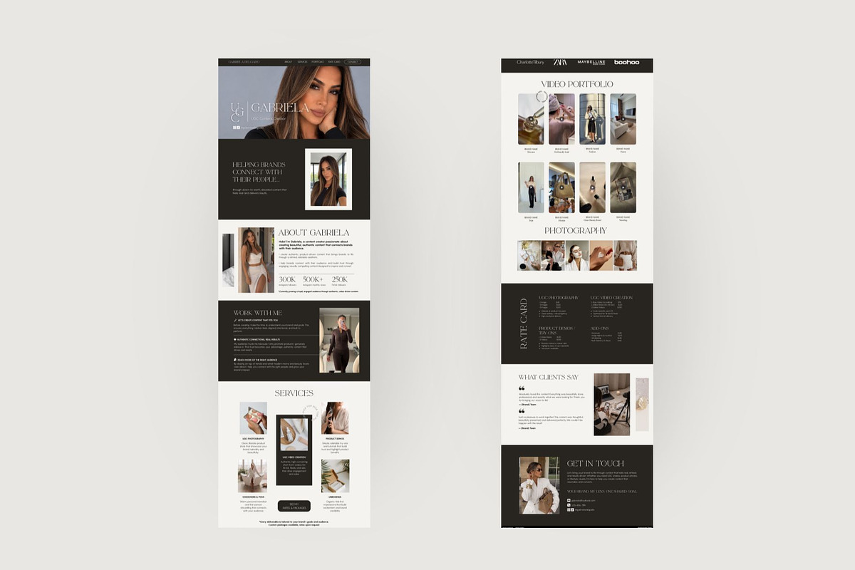 Luxury UGC Portfolio Template Canva, a Landing Page Template by Business Chic (Photo 3 of 5)